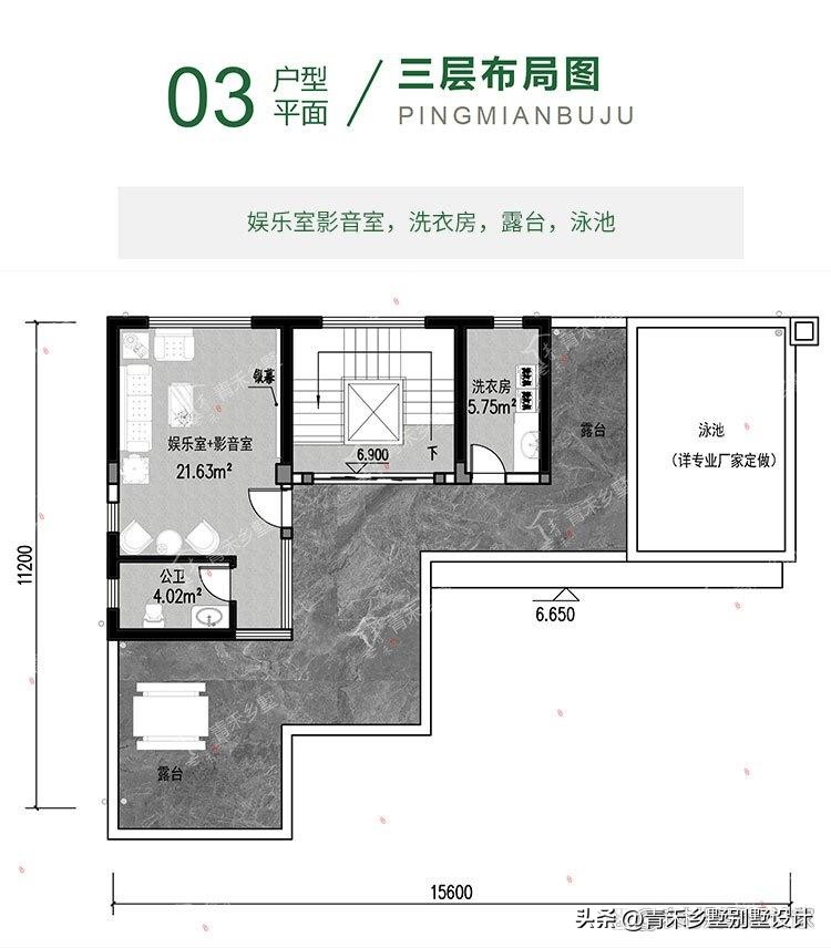 农村二层别墅楼顶露台亭子设计,二层法式复古带露台小别墅外观图