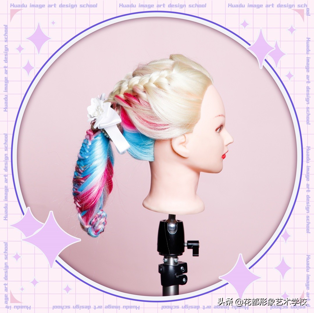 唯美学生编发教程,学化妆学美甲来花都