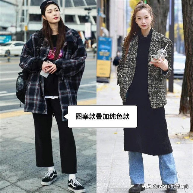 韩国女生穿搭秋冬黑色大衣,果然还是微胖的女生穿衣服最好看