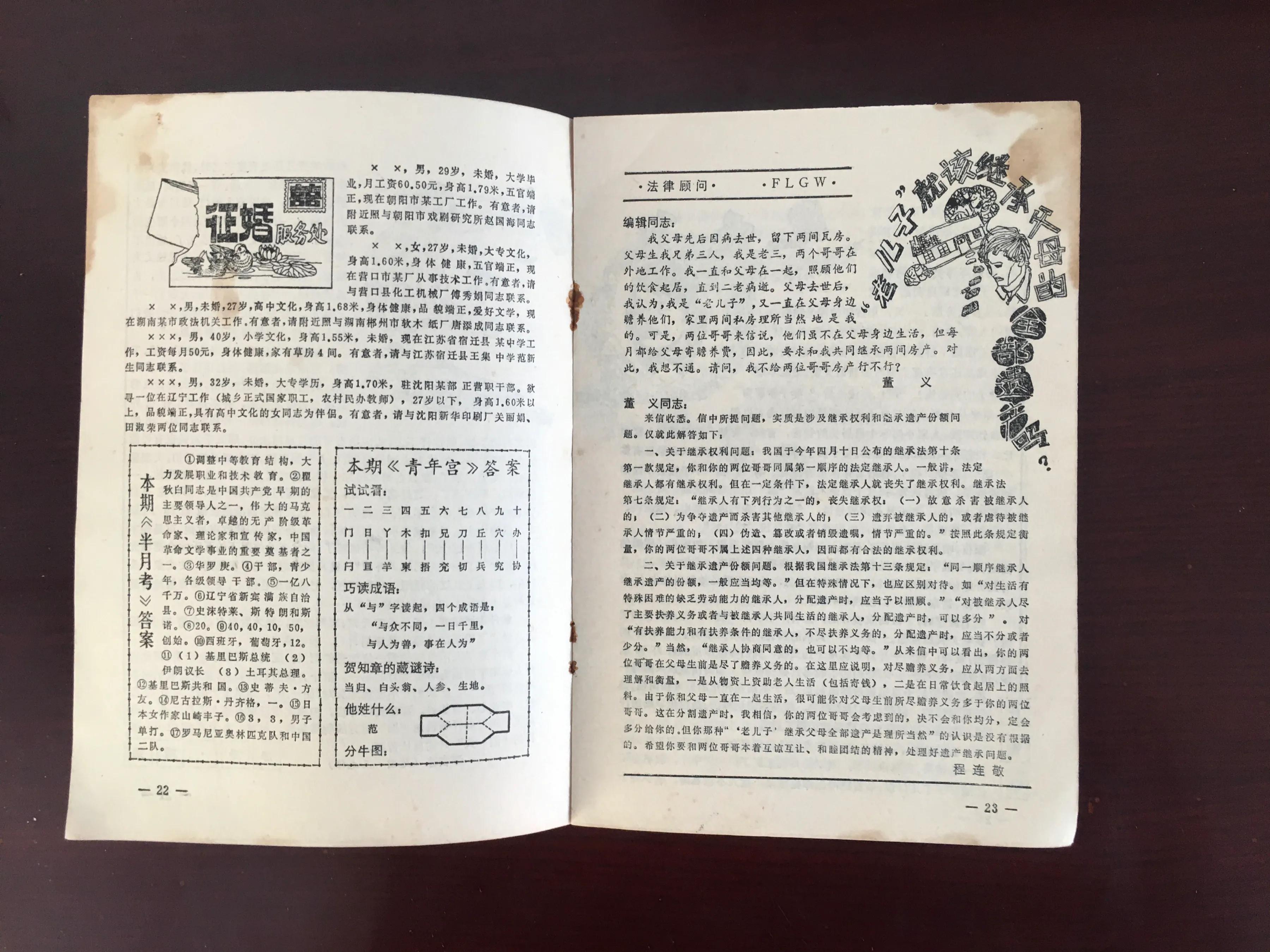 1995年的辽宁青年,辽宁青年1985年封面