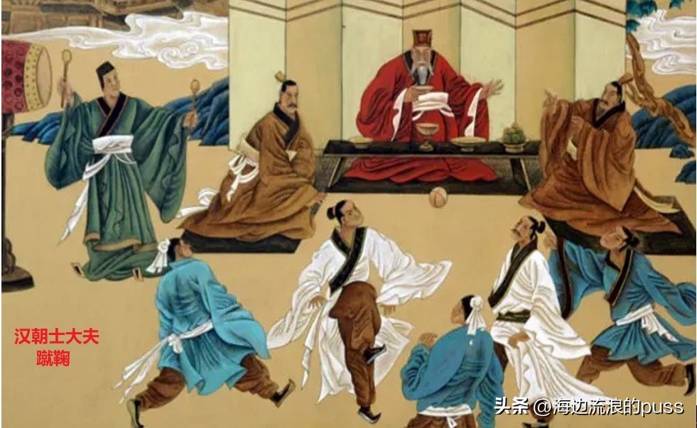 古代足球蹴鞠是什么做的,古代足球活动蹴鞠图