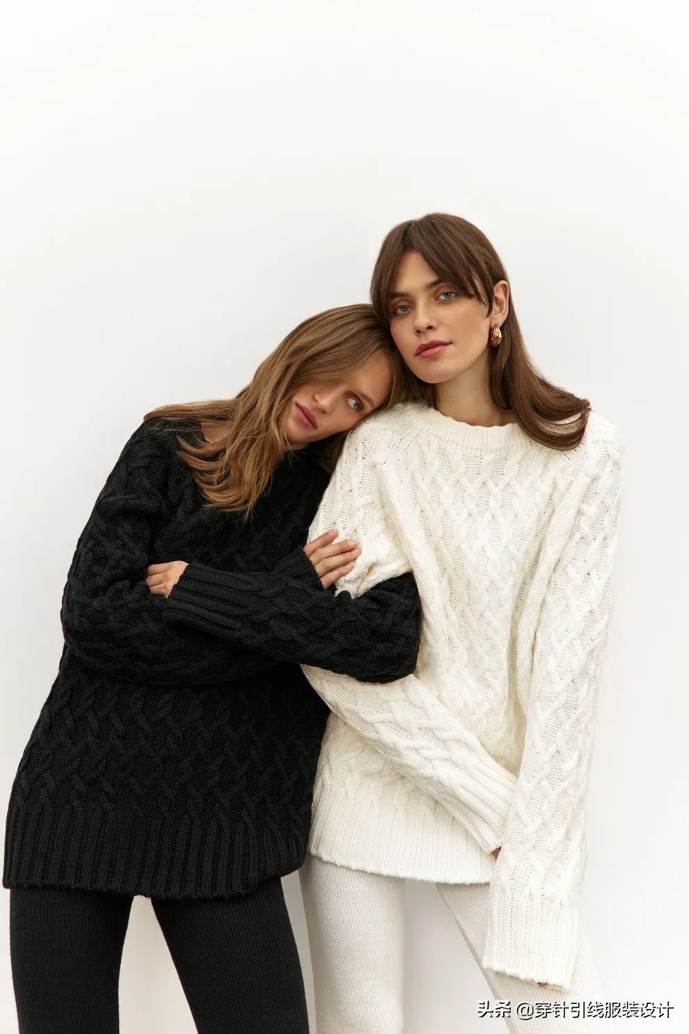 平针织最近很火的粗线毛衣,毛衣趋势