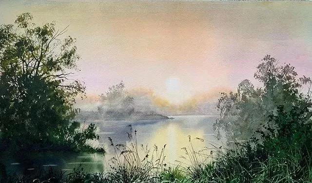 俄罗斯水彩风景画作品欣赏,罗伯兹水彩画作品欣赏