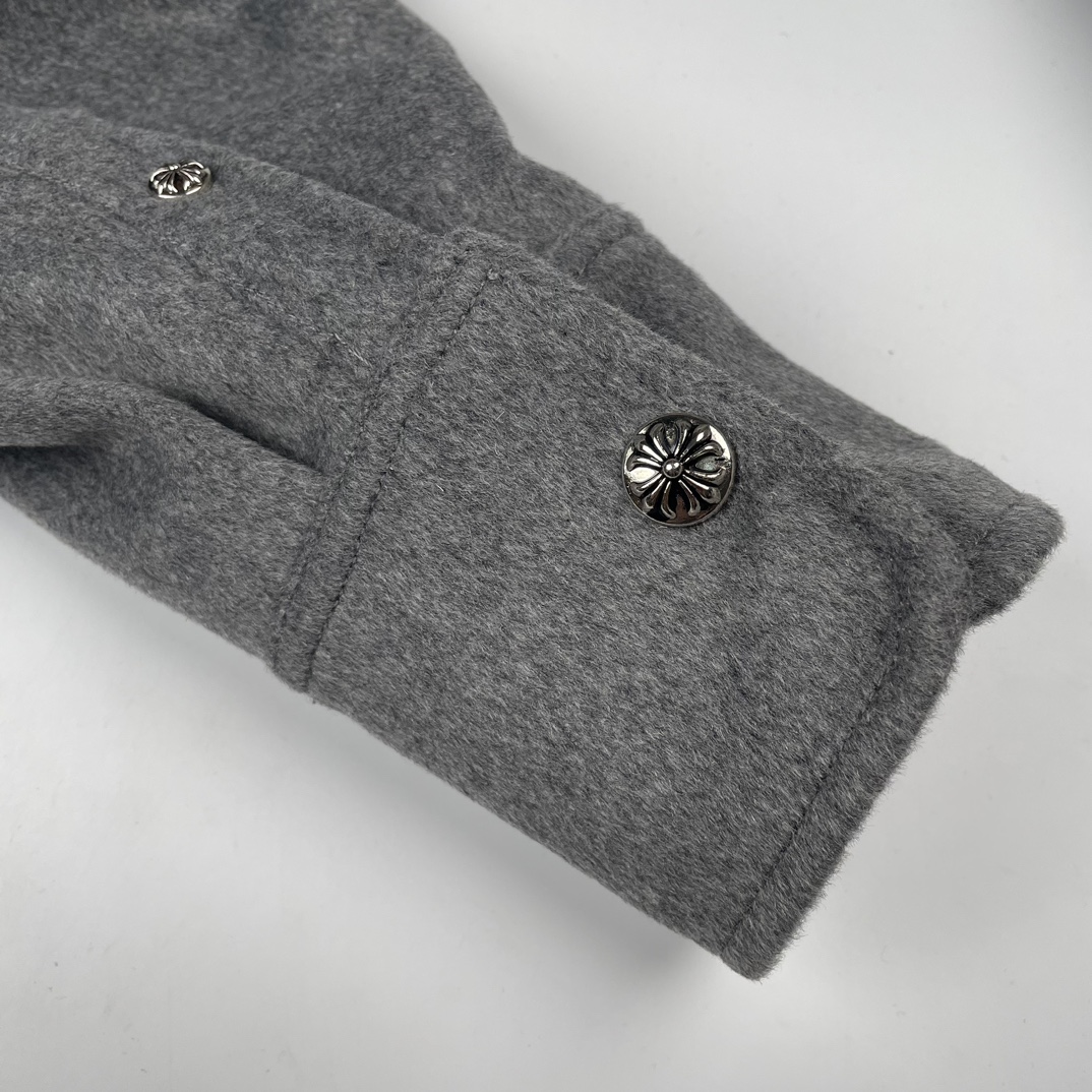 ChormeHearts克罗心CH22FW银扣羊绒衬衫夹克外套