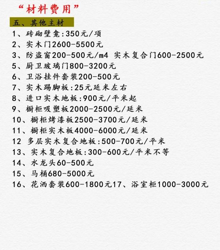 一份非常详细靠谱的装修报价清单,第一次装修省钱攻略