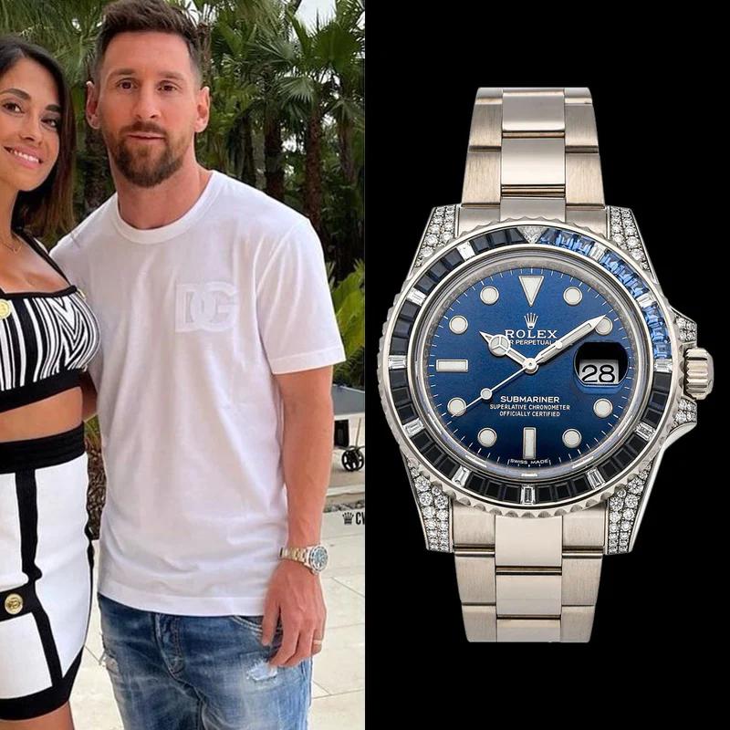 梅西戴的红色百达翡丽手表,梅西戴的百达翡丽