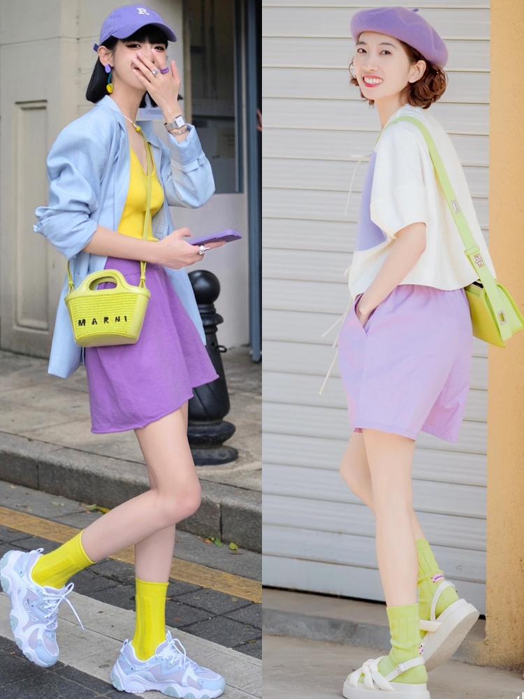 色彩斑斓的多巴胺穿搭,夏日多巴胺穿搭显白