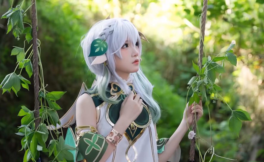 cos小草神路人视角,女版小草神cosplay