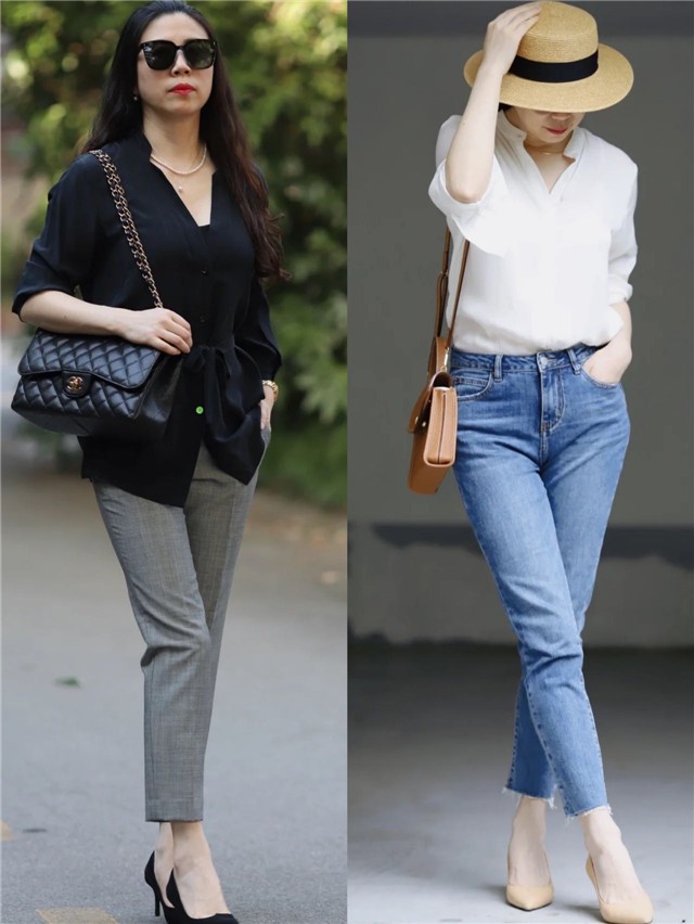 中年人阔腿短裤搭配什么上衣,中年女人穿上这条裤子好时髦