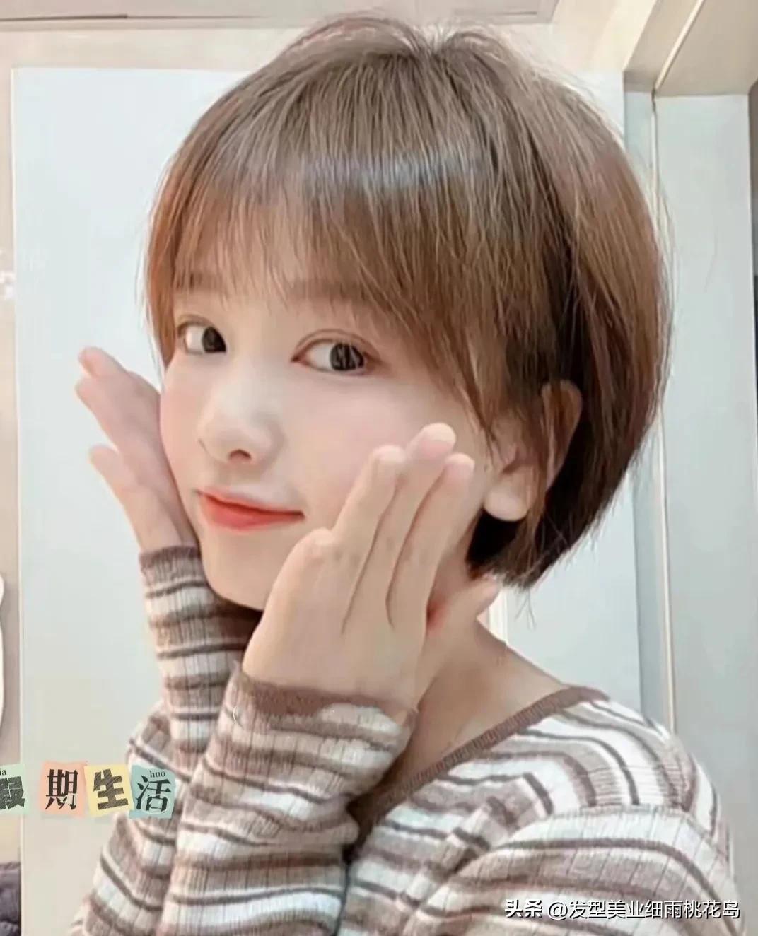 超甜超好看的短发,男生短发中式栗子头