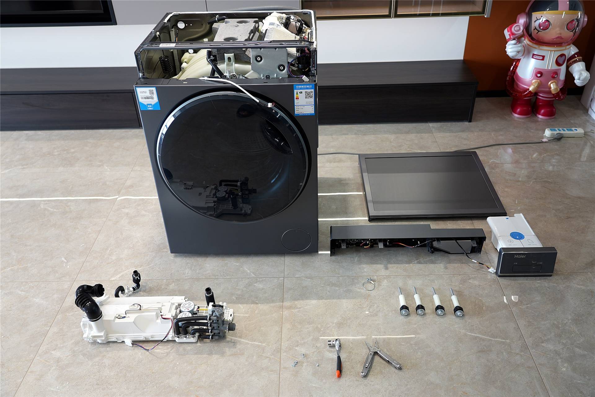 海尔全触屏洗衣机精华洗超薄款,海尔超净全自动洗衣机拆解