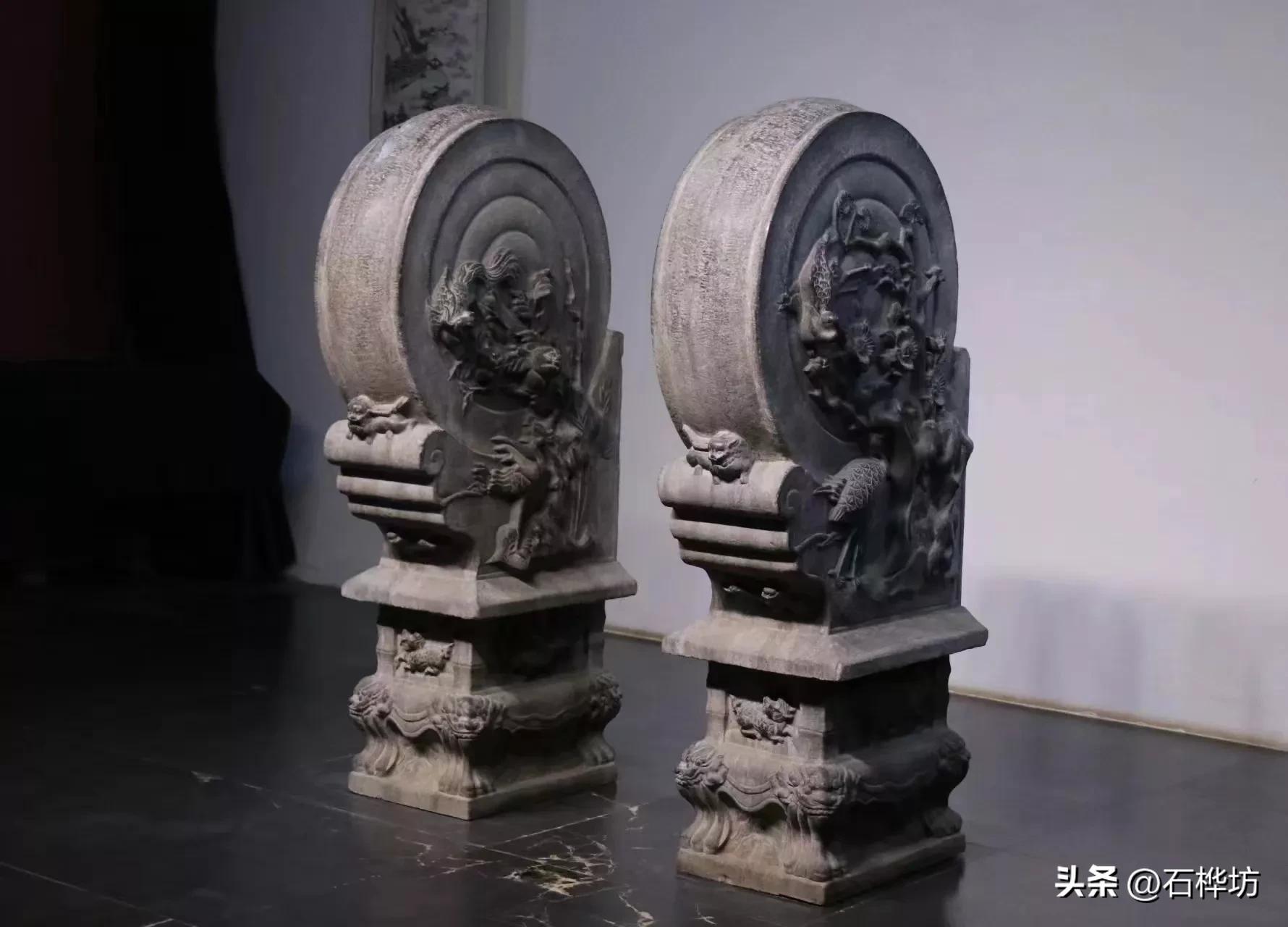 石雕青石门墩抱鼓石庭院园林摆件,淄博青石门墩抱鼓石庭院门口摆件