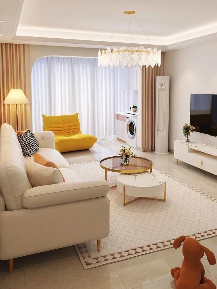 暖色系装修效果图,20平装修风格轻奢暖色调