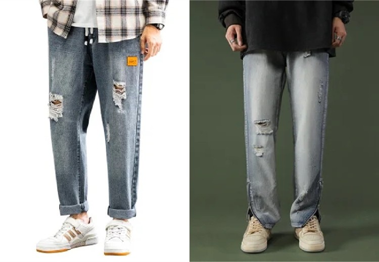 高腰微喇牛仔裤腿粗,胯宽腿粗牛仔裤子推荐