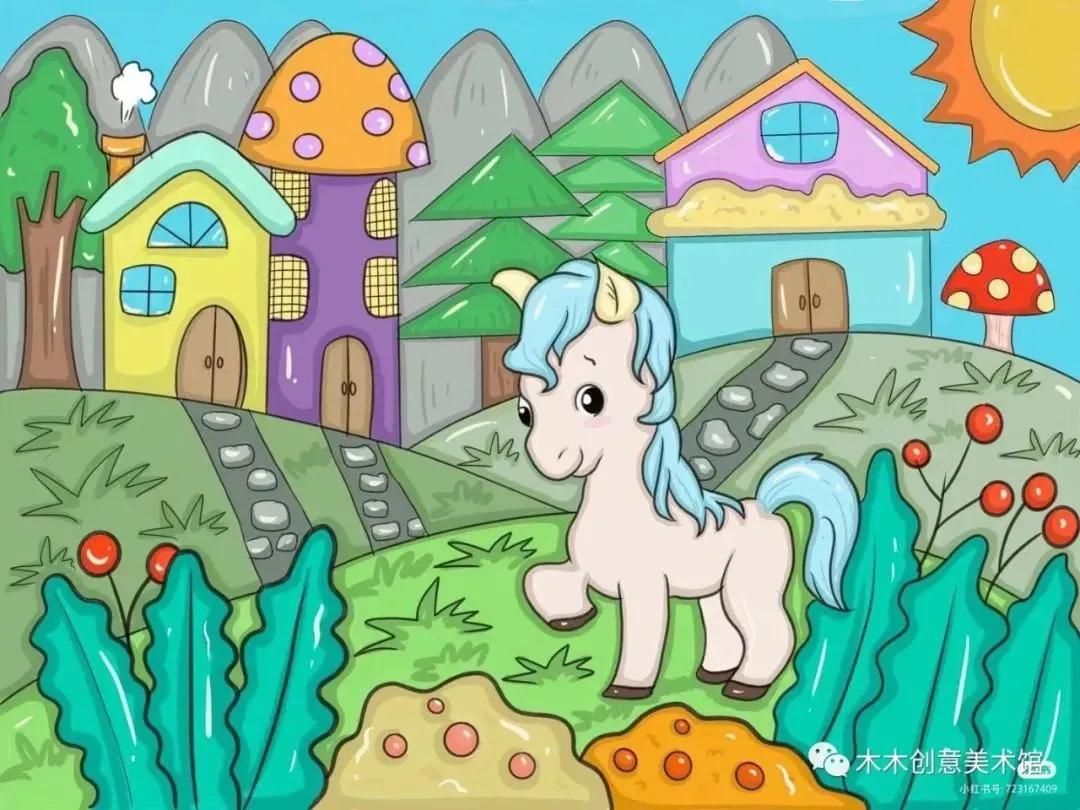 丙烯马克笔绘画可爱又简单的动物,24色马克笔绘画小动物