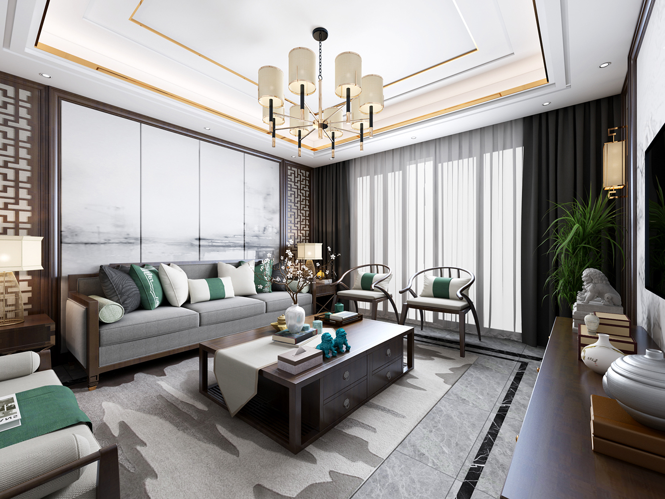 30款客厅吊顶图片,简装吊顶客厅效果图