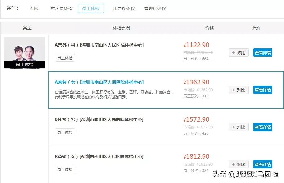 深圳市南山区爱康国宾体检中心,深圳三甲医院体检项目