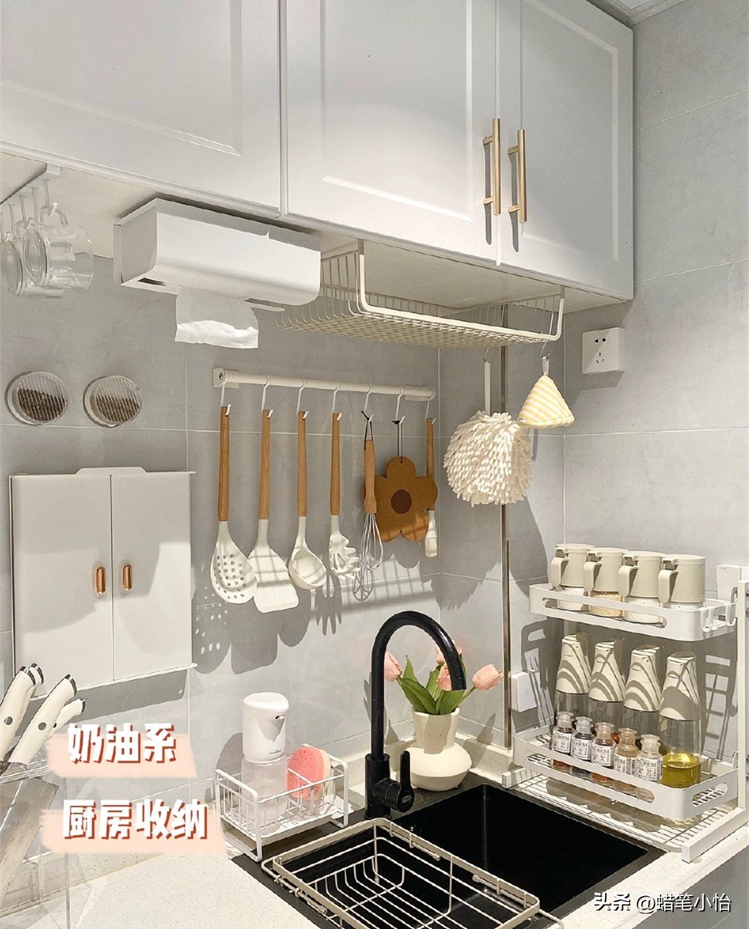 奶油系厨房装修,奶油系厨房配色