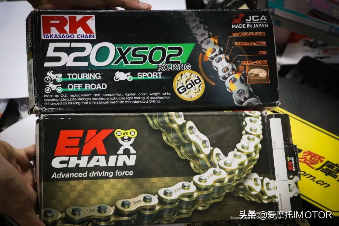 rk链条好还是kmc链条好,ek和rk绿色链条对比