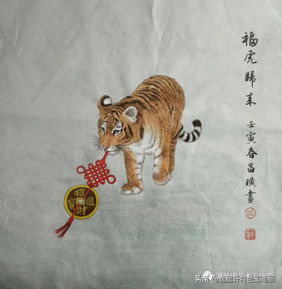 兔子工笔画红叶双兔,国画工笔兔子作品欣赏图片