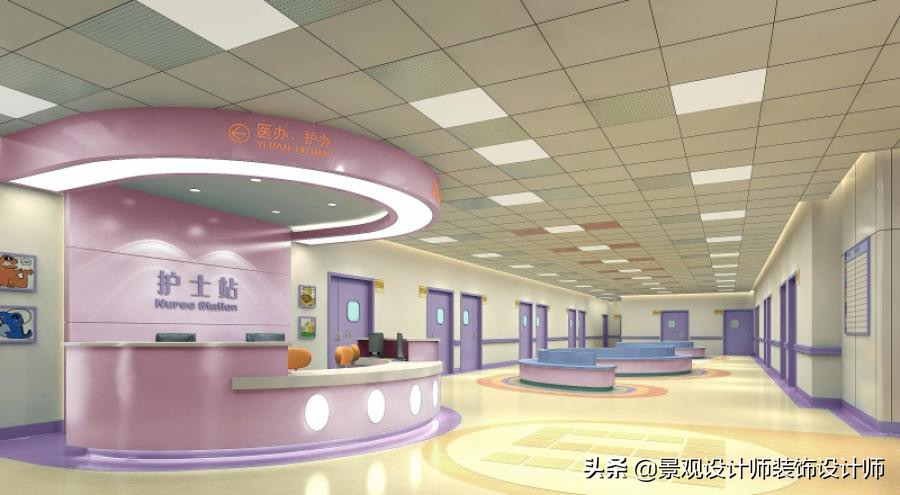 护士站背景墙分隔设计,护士站治疗室设计布局效果图