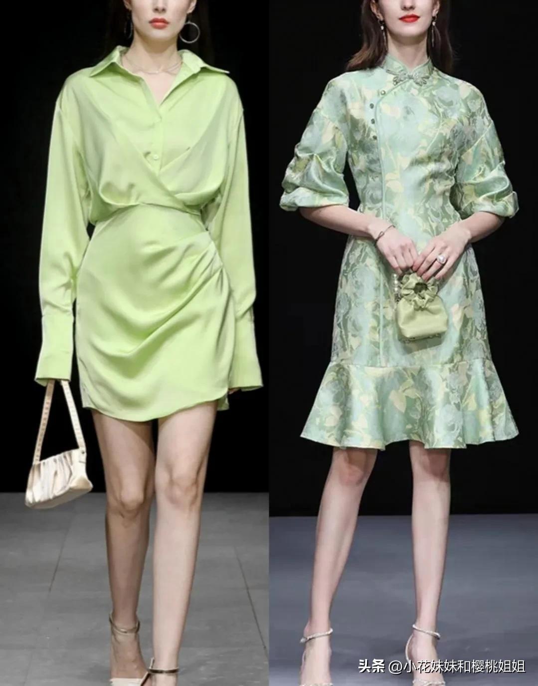 绿色长连衣裙适合什么人穿,绿色连衣裙显瘦又显气质高端