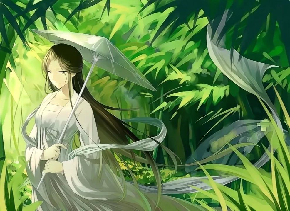 红衣佳人动漫壁纸,二次元壁纸之绿衣佳人