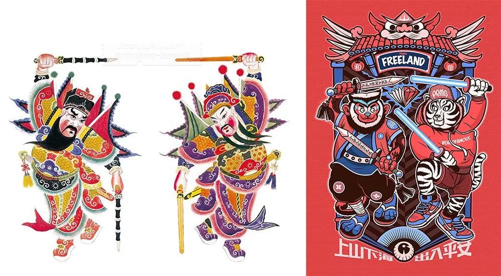 国潮风海报排版,国潮风插画作品介绍