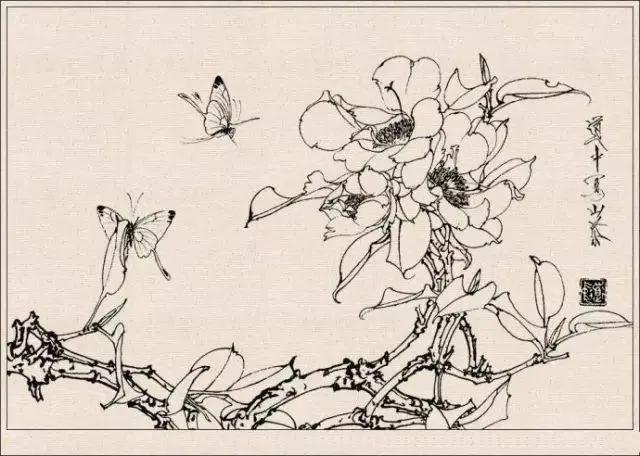 工笔草虫白描王道中,写意花鸟画草虫绘画过程分享