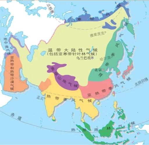 亚洲的气候特点三句话,亚洲的气候特点文字