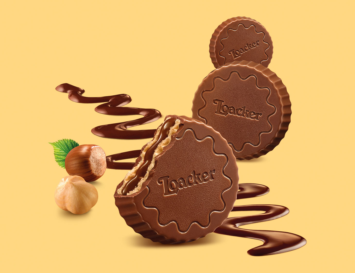 巧克力威化饼包装设计,loacker威化饼干可可味