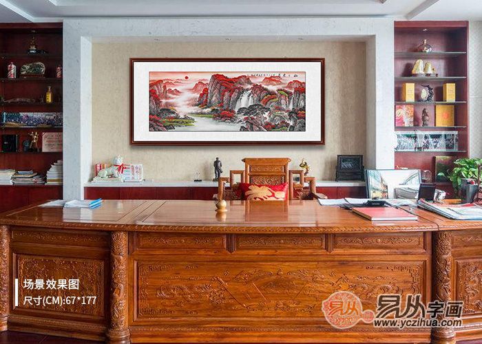 张利国画山水画作品,国画山水客厅字画办公室挂画