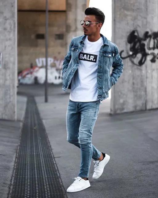 牛仔夹克外套穿搭女,秋季牛仔夹克外套配什么裤子