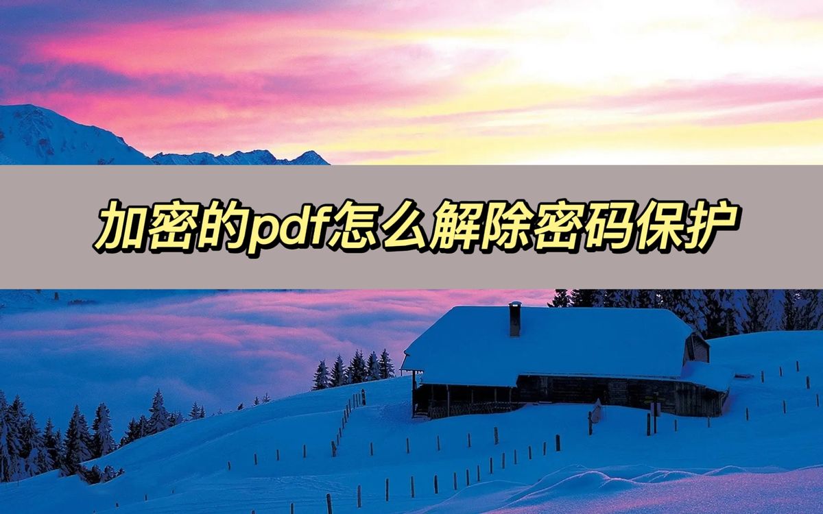 加密的pdf怎么去除密码,加密pdf如何取消密码保护