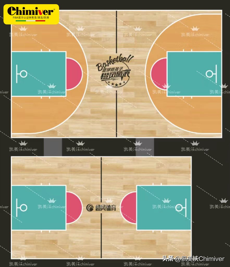 篮球场地板设计,篮球馆木地板配色设计