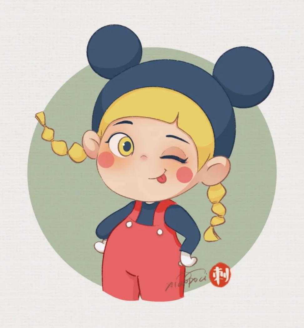 可爱头像卡通呆萌简笔丸子头,超好看丸子头漫画头像儿童