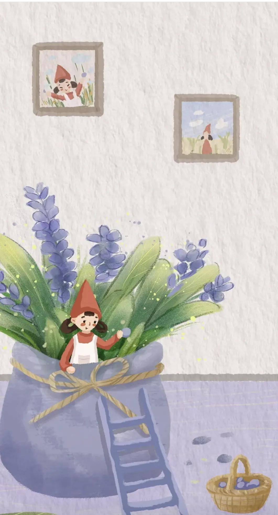 锁屏微信背景图片大全,宝石蓝背景卡通锁屏壁纸