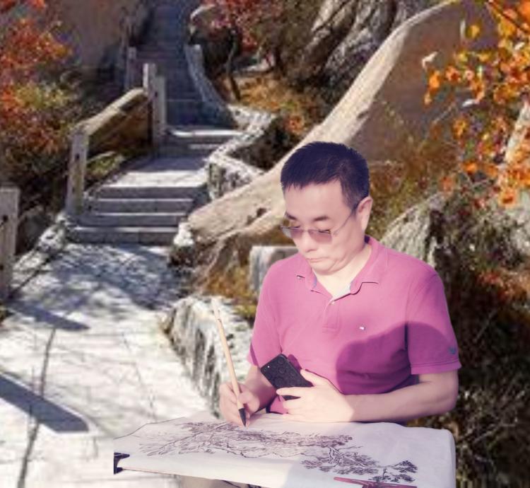 仁山智水山水画,仁山智水书法作品