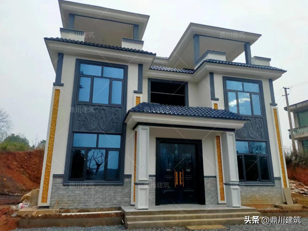 新中式复式露台装修效果图大全,160平方米二楼露台新中式花园设计