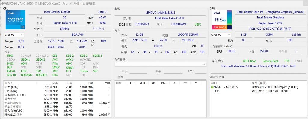 13代酷睿i5-13500h处理器什么水平,英特尔13代i5处理器配置