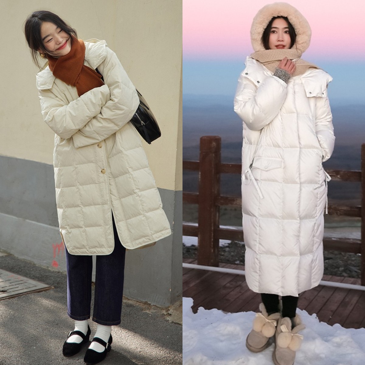 中年妈妈冬季宽松羽绒服搭配裙子,短款羽绒服搭配什么样的裙子好看