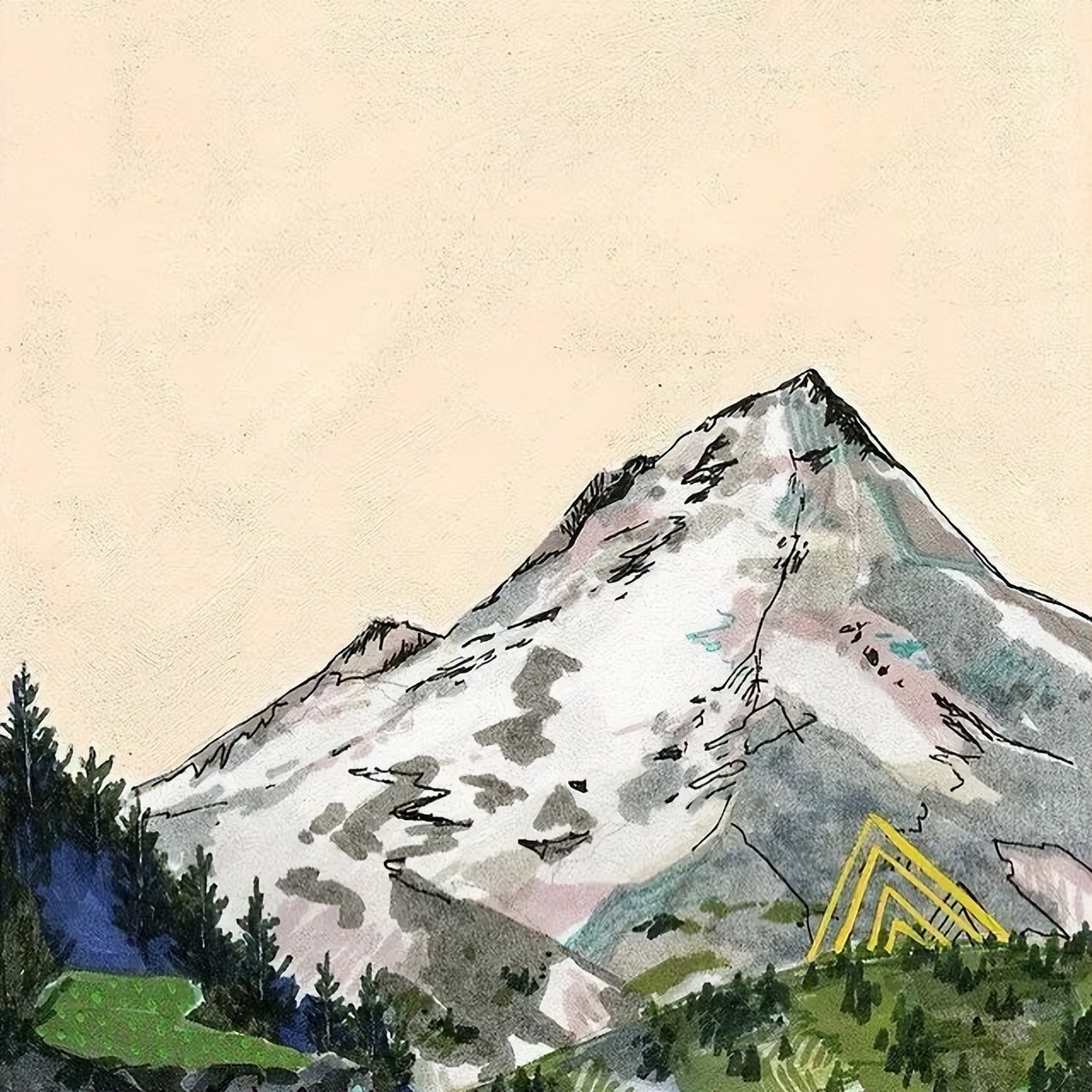 绘画风景中的山水,石头上画风景画简单