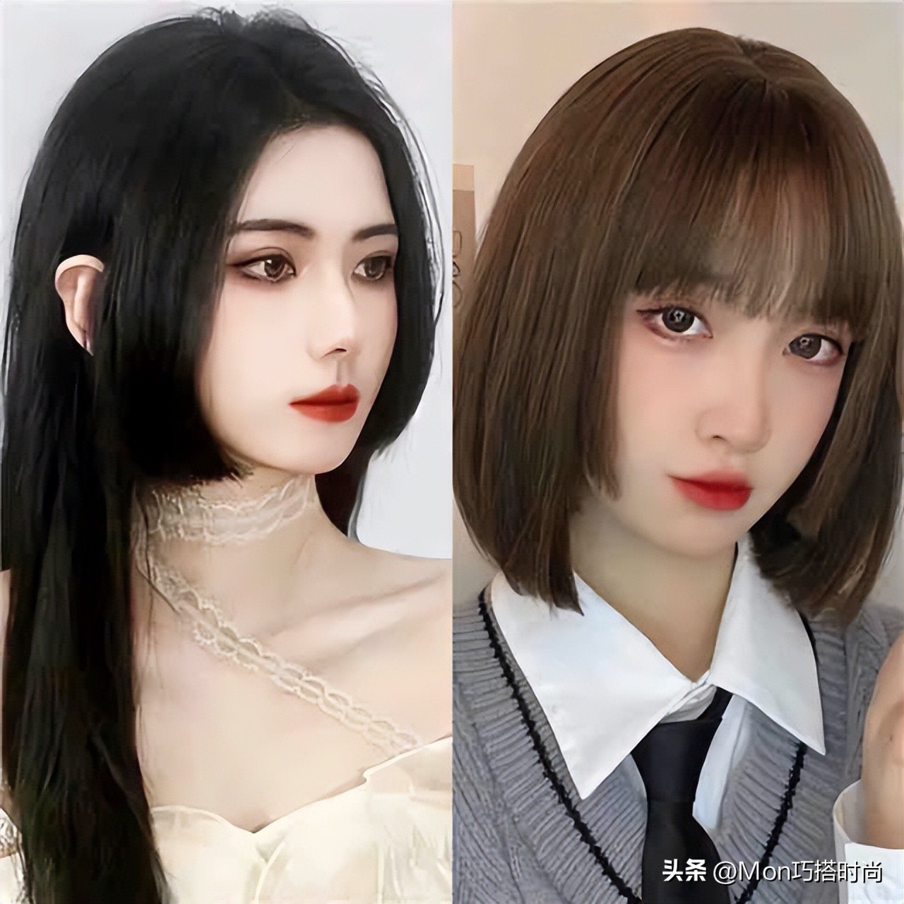 2022最洋气的减龄发型公主切,公主切暗黑造型真的太好看了