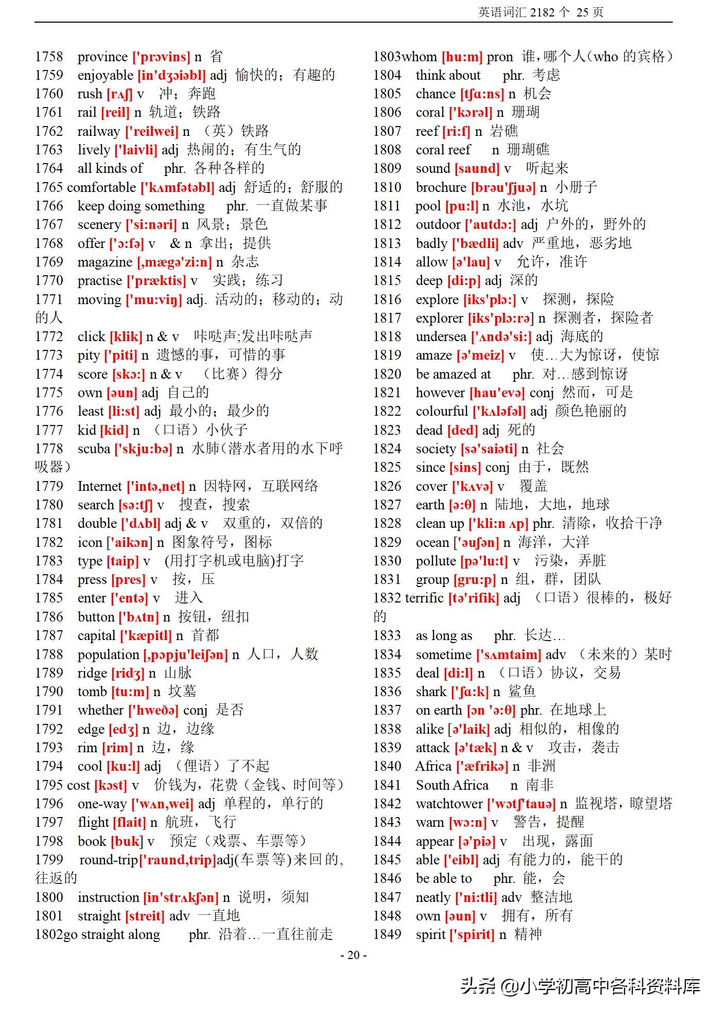 初中英语词汇带音标表,初中英语课标要求的1500个单词