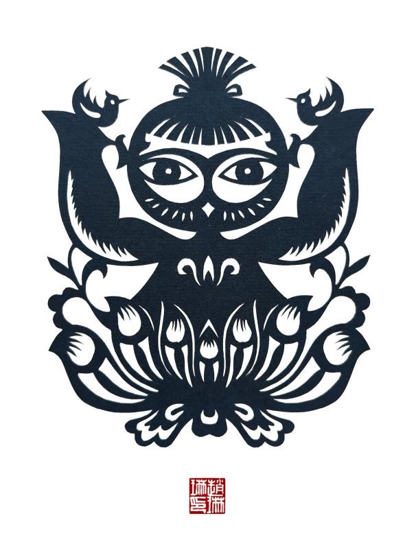 多子多寿剪纸,民俗剪纸花朵