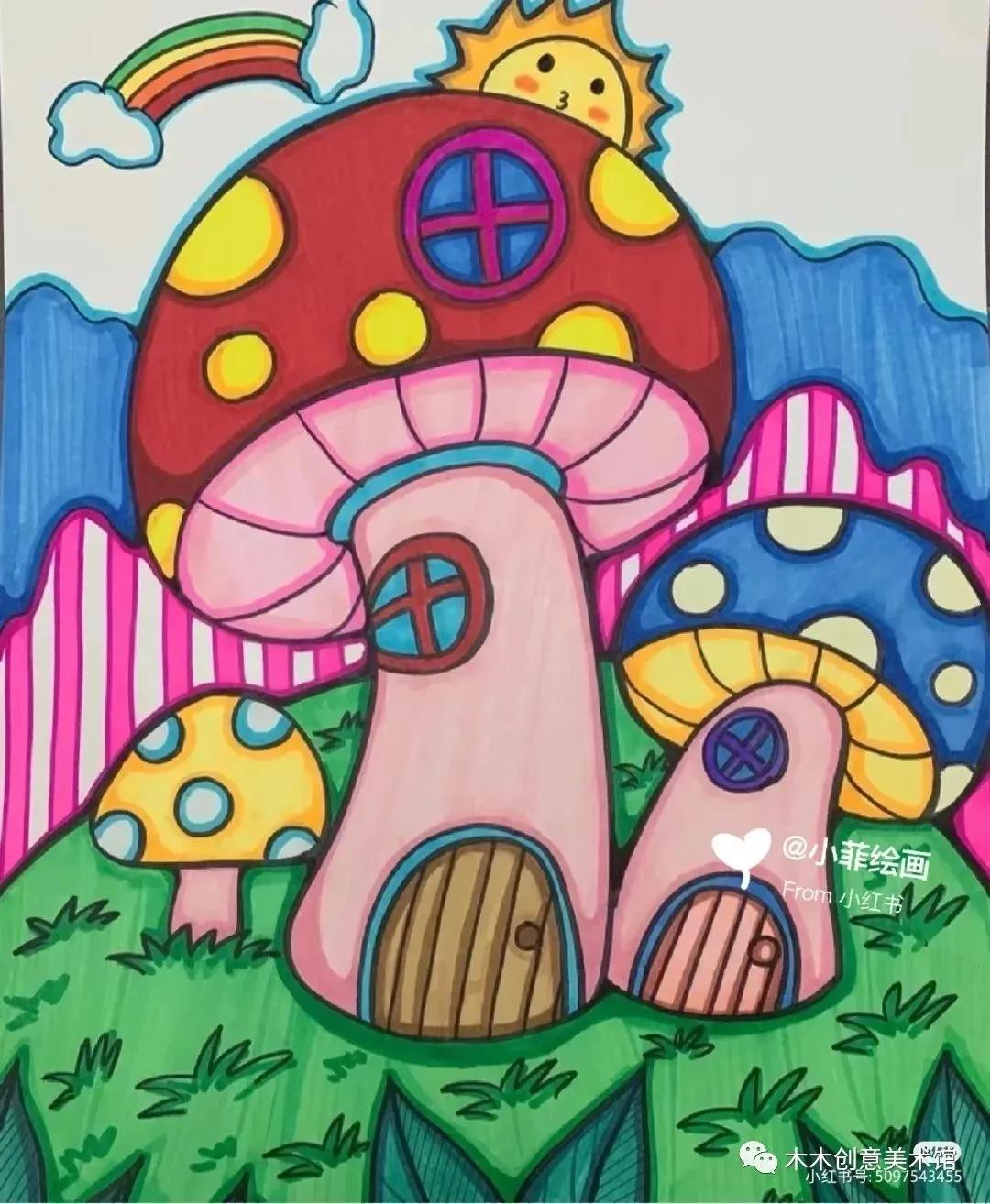 马克笔画儿童画简单好看,儿童马克笔画画简单又好看图片