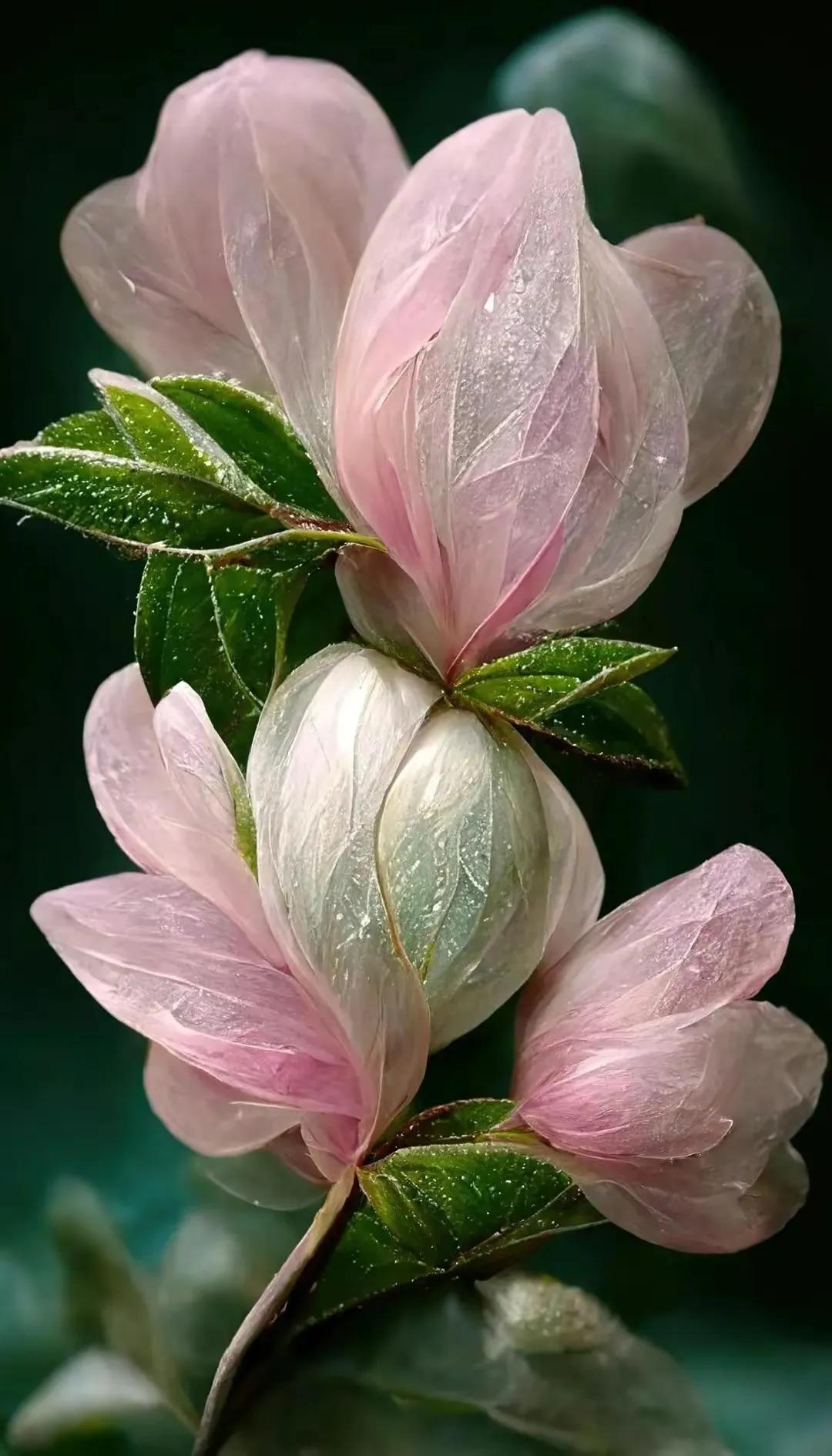 梦幻蓝色水晶花,梦幻玻璃水晶花