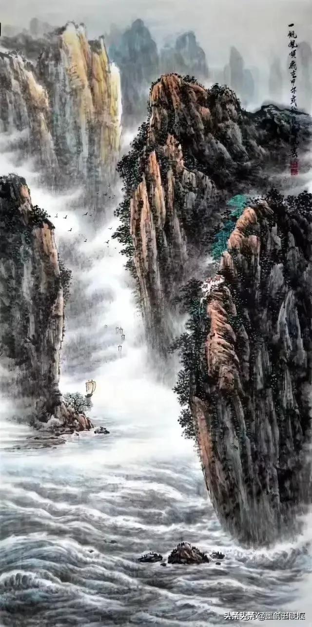 名家余玉奇山水画精品欣赏,画川江山水画名家