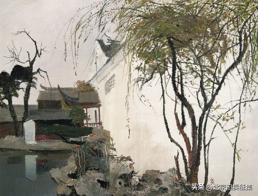 嘉德拍卖现场吴冠中作品,吴冠中黑白水墨画拍卖