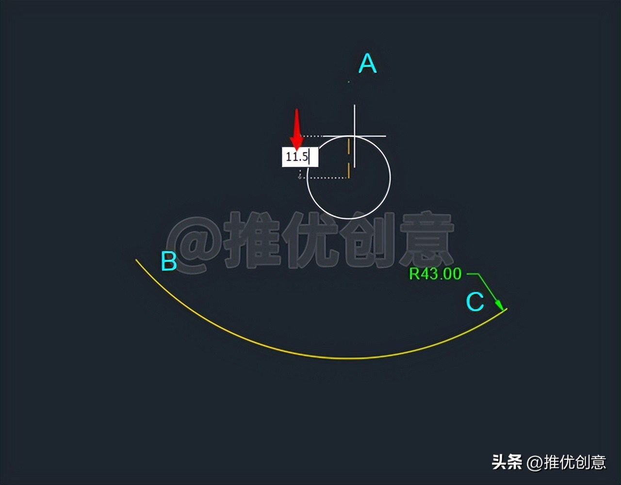 cad圆弧起点端点圆心画法,cad2007画指定圆心端点的圆弧